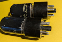 2 Mullard/Brimar? 6V6GT Tubes MADE IN BRITAIN WESTINGHOUSE UK **TEST STRONG**