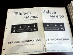 McIntosh MA6100 MA-6100 SET OF Repair Service Manual **ORIGINAL**