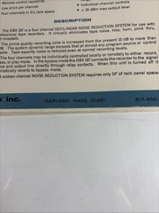 Original DBX 187 Decilinear Noise Reduction System Instruction Manual Vintage