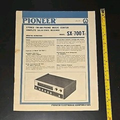 Pioneer SX-700T Receiver Owners Manual Original With Illustrations Schematics