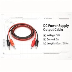 Banana Plug to Clip Cable Set Test Leads 80cm for Multimeter Power Supplies