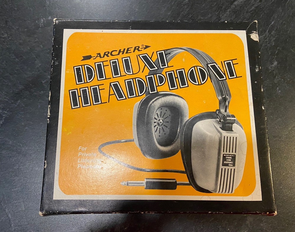 Vintage ARCHER Deluxe Headphones, Radio Shack, Tandy #279-200A, Soft Padding VGC