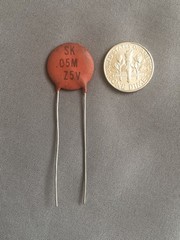 Original NOS 1960s SK .05 uF 50V capacitor 20% ceramic disc dime tone cap Fender