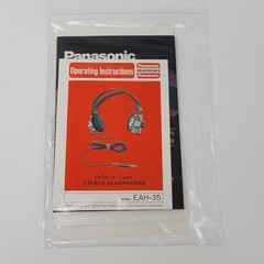 NOS Vintage Panasonic EAH-35 Velocity Type Stereo Headphones Retro Silver Black