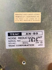 TEAC AN-50 Dolby Noise Reduction Unit, Vintage 1972, Owner’s Manual Incuded Used