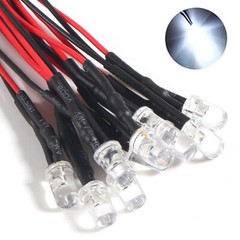 10Pcs White Wired 3mm LED Lights for Marantz Sansui Pioneer 6v-12v AC/DC 8v