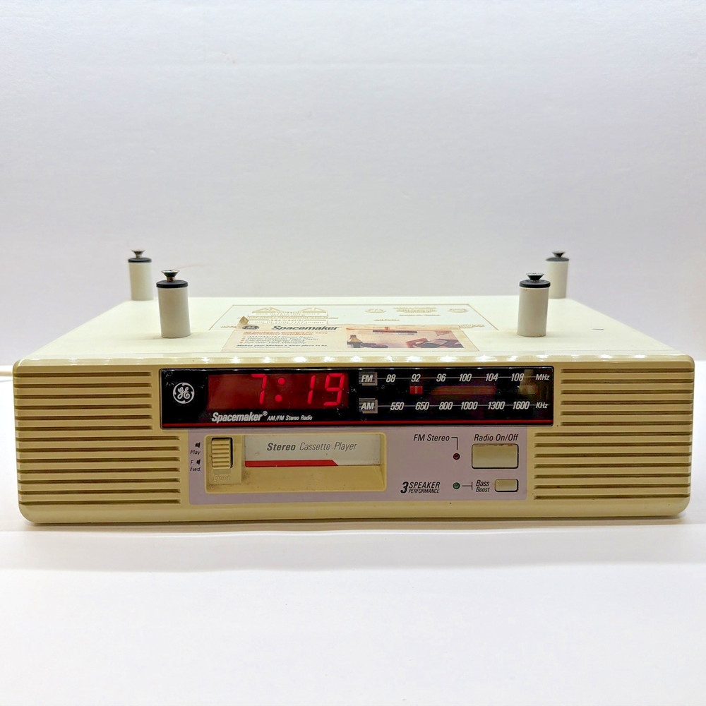 GE Spacemaker 7-4275A AM/FM RADIO Cassette Player Under Cabinet Kitchen Vtg