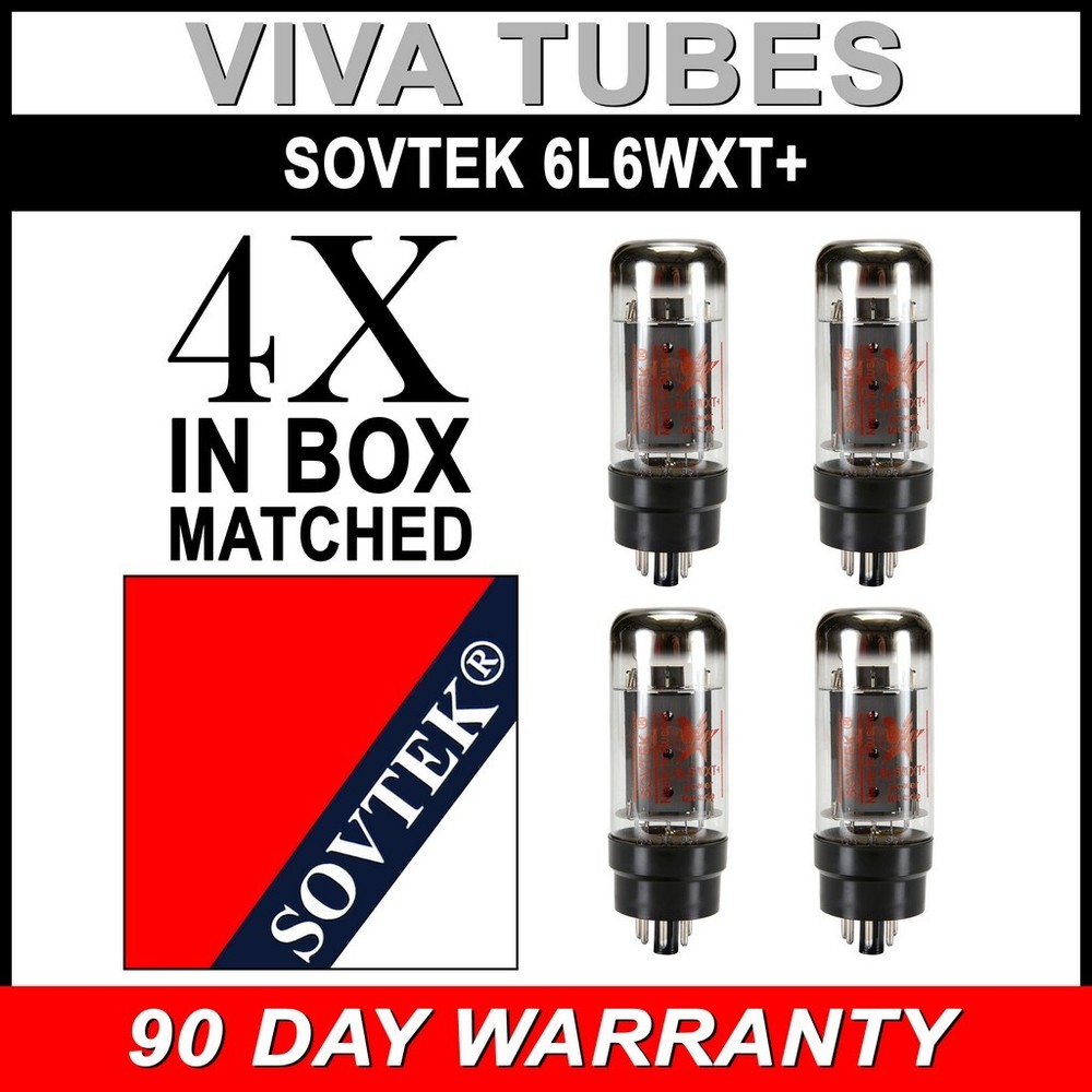 Brand New Current Matched Quad (4) Sovtek 6L6WXT+/ 6L6GC Vacuum Tubes