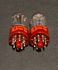 RCA 5692 6SN7 GT TUBE 1960s 10,000 HOUR RED BASE MATCHING SET NIB