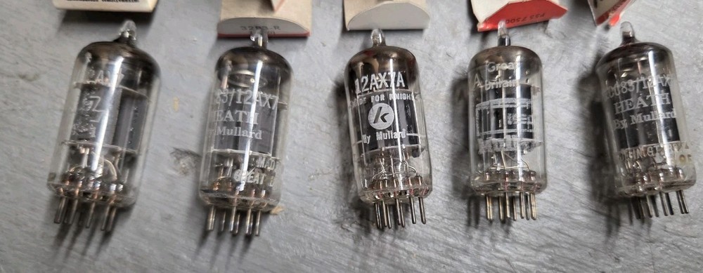 5 Mullard 12AX7 ECC83 Audio Amp Amplifier Vacuum Tubes TESTED