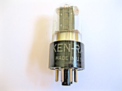 KEN-RAD 6SN7GT/VT231 TALL, CLEAR GLASS VACUUM TUBE BLACK PLATE TV-7 TESTED.
