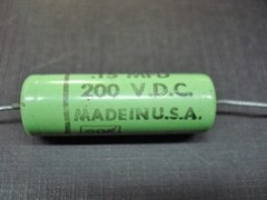 2 pcs Cornell Dubilier Greenie capacitor 200 VDC .15 MFD PM2P15 NOS