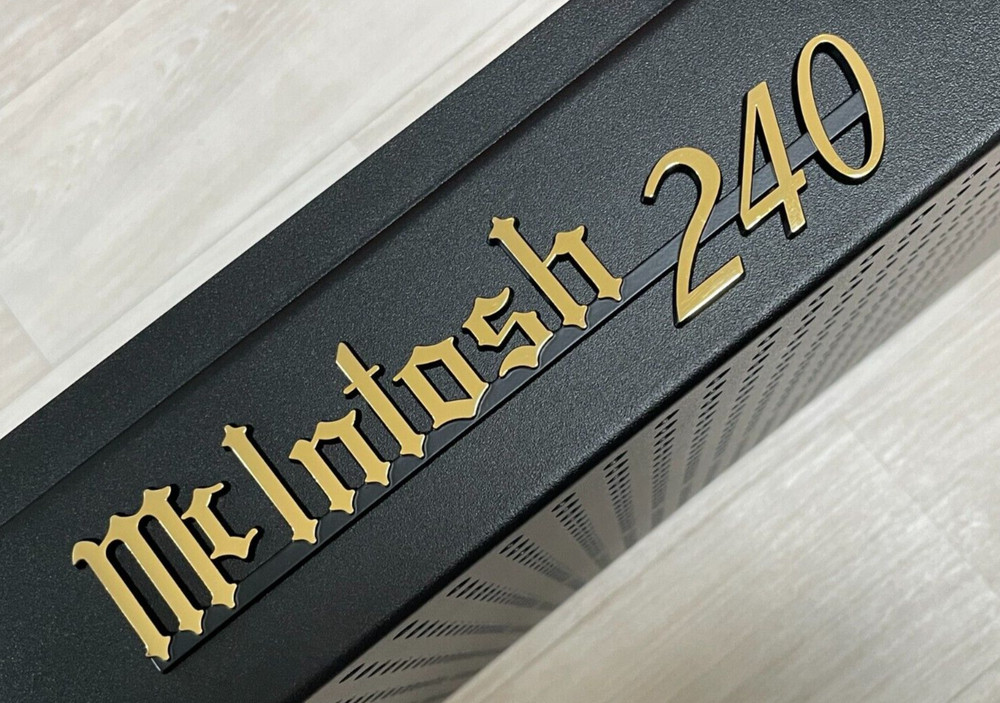 McINTOSH MC240 GOLD/BLACK PLATED LOGO EMBLEM LABEL BADGE – New Reproduction DIY