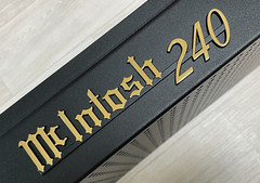 McINTOSH MC240 GOLD/BLACK PLATED LOGO EMBLEM LABEL BADGE – New Reproduction DIY