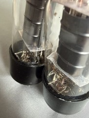 Matched Pair RCA 6V6GT Tubes Clear Top & Glass Black plates, Webcor labeled 1965