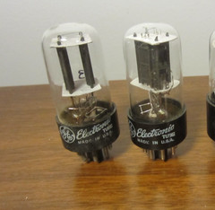 Pair Of GE 6SN7GTB Tubes – Black Plate – Filament Bridge – Hickok Tested