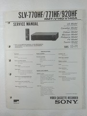 Sony Video Cassette Recorder SLV770HF/771HF/920HF RMTV140/V140A Service Manual