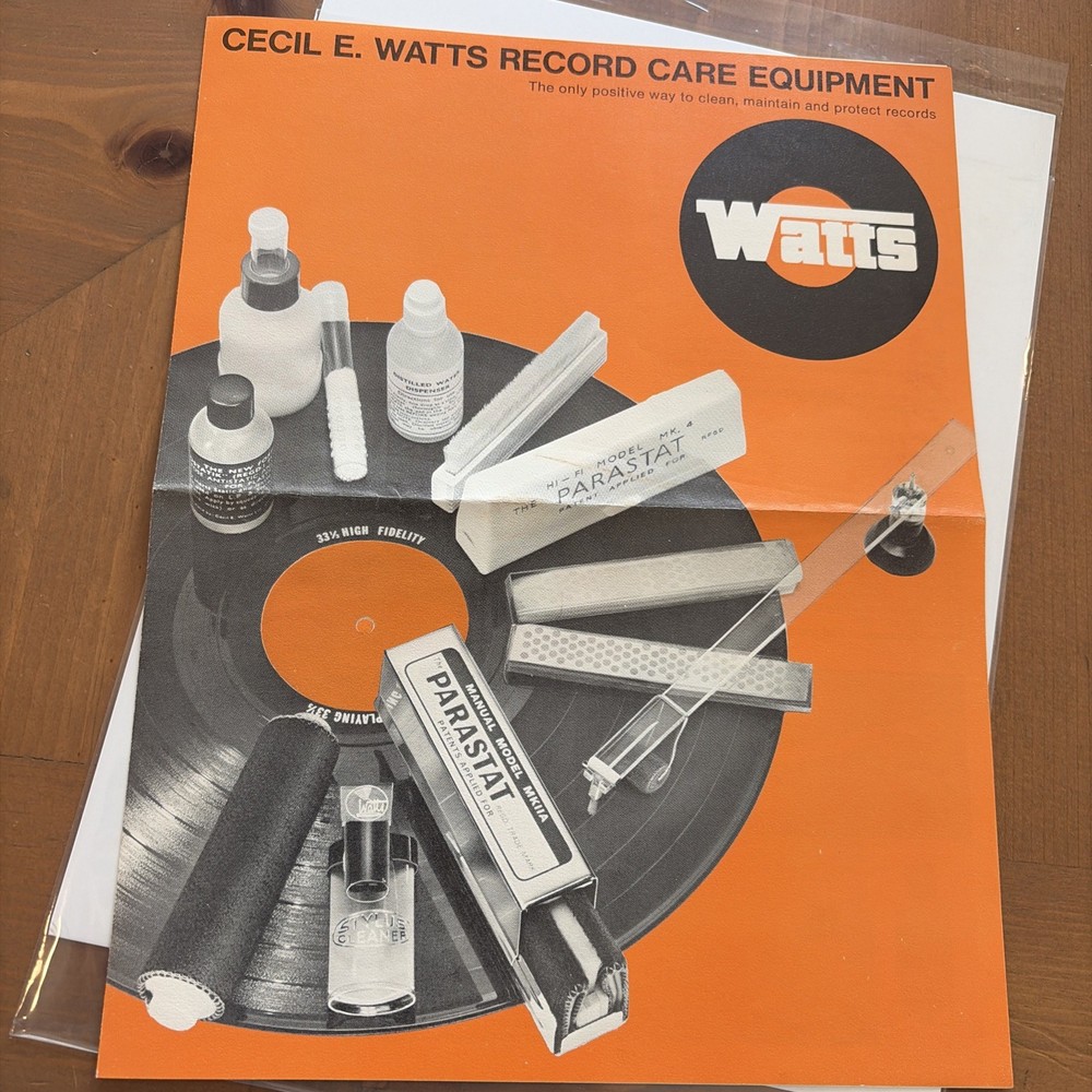 Watts Promotional Brochure Record Care Equipment