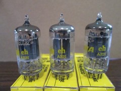 THREE NEW SYLVANIA ECG 12AU7A / ECC82 Radio Amp Vacuum Tubes IOB Matching Codes