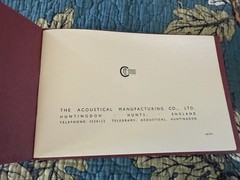 Original QUAD Electrostatic Loudspeaker Instruction BOOK Manual