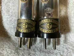 ANTIQUE Type 20 Vacuum Tubes CLEARTRON CTX-120 UX-120 TV-7 TESTED 70% Glass Tip
