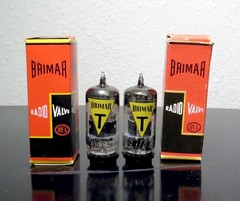 ULTRA RARE Matched Pair BRIMAR 6060/12at7/6201 tubes 1950s – Test NOS