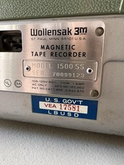 Vintage Wollensak 3M Magnetic Tape Recorder Model 1500 SS