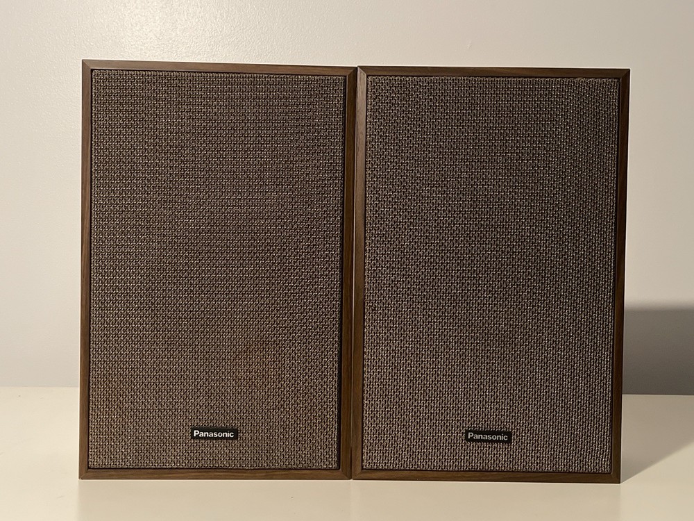 Vintage Panasonic Stereo Speakers Pair Wood Cabinet Working