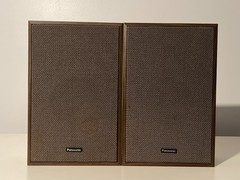 Vintage Panasonic Stereo Speakers Pair Wood Cabinet Working
