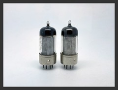 2 x NOS? Philips EF40 Metal Base Test GOOD L9B Solid DIsk Getter Vacuum Tube