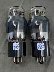 Matched Pair RCA Victor 6F6G Tubes Black Plates Matched Codes Test Strong