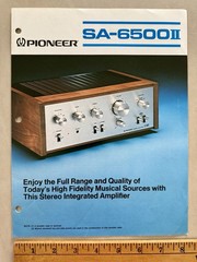 Pioneer SA-6500II Stereo Integrated Amplifier Brochure Specifications Sheet 1977