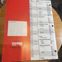 RARE 1994 PRB Line Comprehensive Belt and VCR Cassette Cross Reference Guide