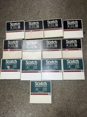 LOT OF 13 REEL TO REEL MAGNETIC RECORDING TAPE 1/4 INCH SCOTCH TDK BASF
