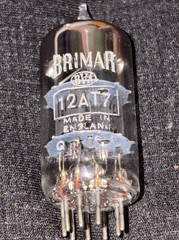 12AT7 Brimar NOS BVA England Angled Square Getter Black Plate Preamp Tube 110%