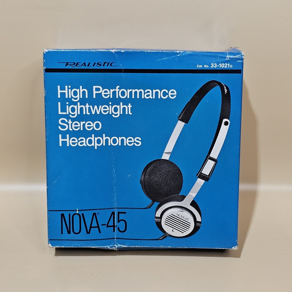 Vintage Realistic Nova-45 Stereo Headphones with Box And Papers