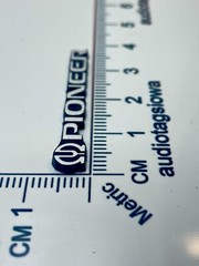 Pioneer Equipment Badge Logo SILVER Incised Acrylic SMALL 36mm x 6mm