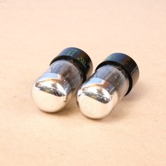 2 Vintage 1958 Sylvania 6SN7GTB Tubes Pair Chrome Dome Black Plates Preamp Amp 2