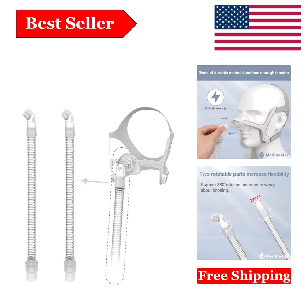Durable 2-Pack N20 Short Tubes with Quick-Release Clips, Leak-Free & Quiet
