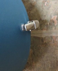 VINTAGE EXTERNAL SPEAKER BLUE TWEED CHROME 29″ BARREL HALF MOON