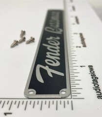 Fender Bassman Black and Silver Amplifier Badge Custom Made Aluminum w/ Screws