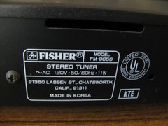 Fisher FM-9050 Quartz Synthesized AM/FM Stereo Tuner Working Condition No Remote