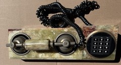 Fatap Italia 24 Carat Gold Plated Telephone Marble Base