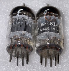 Matched Pair GE JG-5814A (12AU7) Grey Plate 3X Mica Mil Spec Tubes TV7 Strong