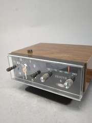 Vintage Zenith Circle of Sound AM Clock Radio B285W Dial-Lite Woodgrain Tested