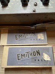 GEC EMITRON U50 5Y3 Black Plate Brown Base Square Getter Tested Strong Pair Tube