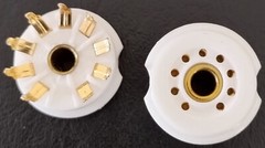 9 pin tube socket gold plated PC mount ceramic 10 pcs. 12AU7 6922 6DJ8 12AX7