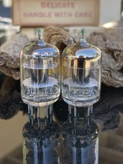 PAIR NOS NIB Western Electric 2C51 396A Vacuum Tubes D GETTER GREEN TIP