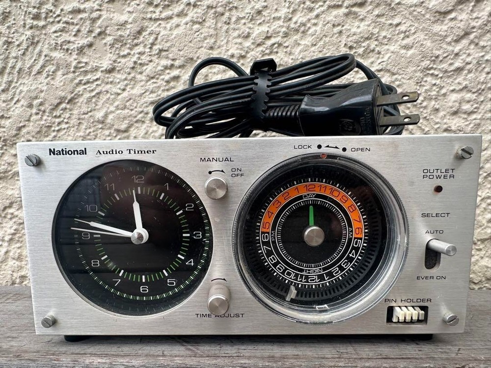 National Pnasonic Analog Audio Timer TE61 Clock Vintage 50HZ Working Tested Used