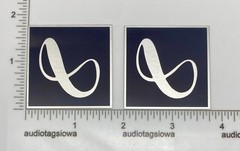 Infinity Quantum Junior Jr Speaker Badge Logo Custom Made Aluminum Pair